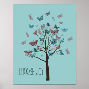 Kies Joy Butterflies-structuur Poster