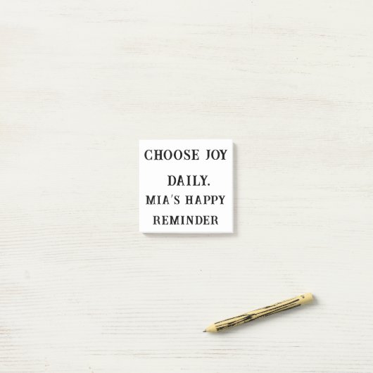 Kies Joy Daily – Aangepaste positieve sticky note (Op bureau)