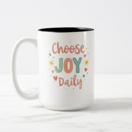 Kies Joy Daily Pastel Doodle Icon Tweekleurige Koffiemok