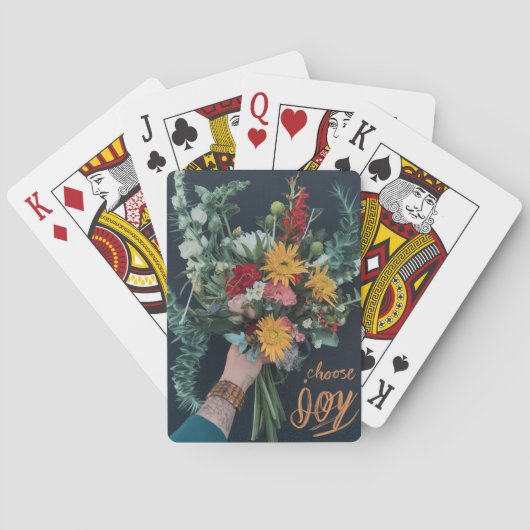 Kies Joy: Elegante bloemenspeelkaarten Pokerkaarten (Achterkant)