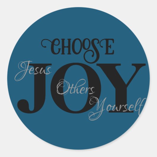 Kies Joy Jesus, anderen, jezelf Ronde Sticker (Voorkant)