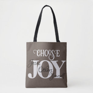 Kies Joy Jesus, anderen, jezelf Tote Bag