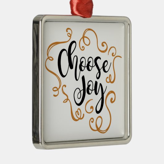 Kies Joy, kerstversiering, vierkant Metalen Ornament (Rechts)