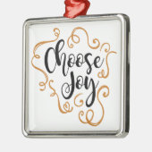 Kies Joy, kerstversiering, vierkant Metalen Ornament (Links)