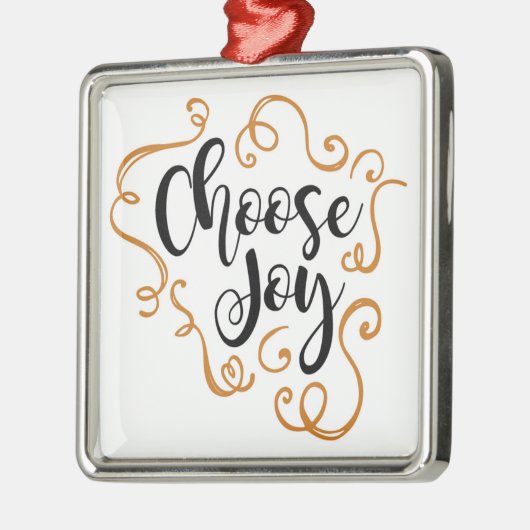 Kies Joy, kerstversiering, vierkant Metalen Ornament (Links)
