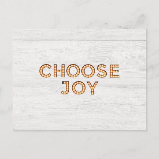 Kies Joy Light Up Style Letters Positieve boodscha Feestdagenkaart (Voorkant)