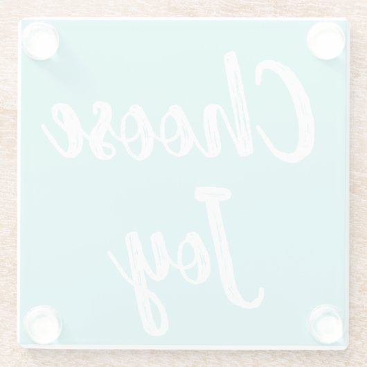 Kies Joy Modern Script Glazen Onderzetter (Achterkant)