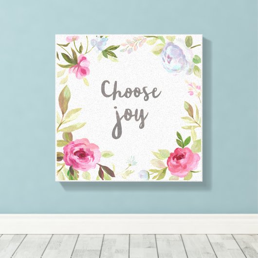 Kies Joy Pastel Floral Canvas Afdruk (Insitu (Houten vloer))