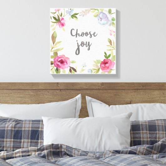 Kies Joy Pastel Floral Canvas Afdruk (Insitu (Slaapkamer))