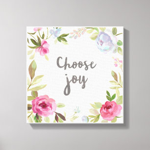 Kies Joy Pastel Floral Canvas Afdruk