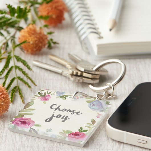 Kies Joy Pastel Floral Sleutelhanger (Voorkant Rechts)