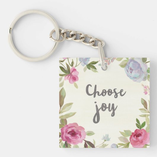Kies Joy Pastel Floral Sleutelhanger (Voorkant)