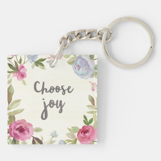 Kies Joy Pastel Floral Sleutelhanger (Achterkant)