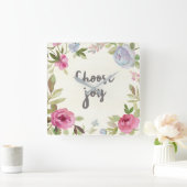 Kies Joy Pastel Floral Vierkante Klok (Huis)