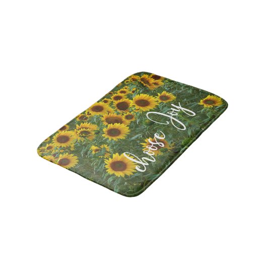 Kies Joy Quote Zonnebloem Veld Matching Badmat (Gekanteld)