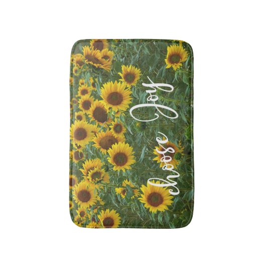 Kies Joy Quote Zonnebloem Veld Matching Badmat (Voorkant Verticaal)