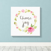 Kies Joy | Roze Rozen Canvas Afdruk (Insitu (Houten vloer))