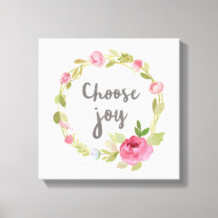 Kies Joy   Roze Rozen Canvas Afdruk