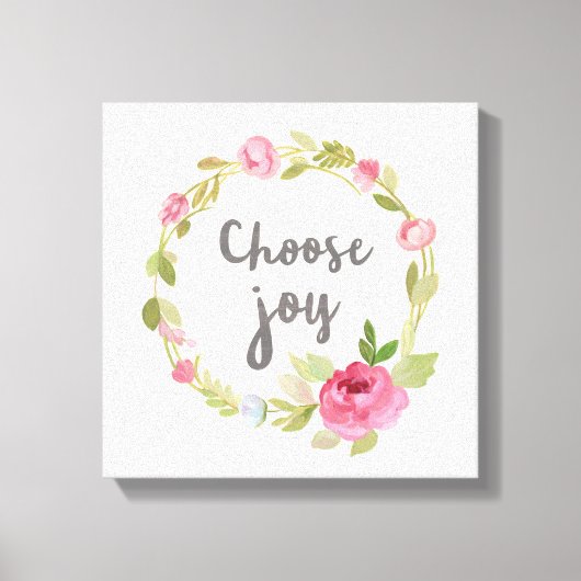 Kies Joy | Roze Rozen Canvas Afdruk (Voorkant)