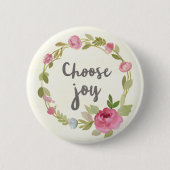Kies Joy | Roze Rozen Ronde Button 5,7 Cm (Voorkant)
