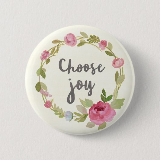 Kies Joy | Roze Rozen Ronde Button 5,7 Cm (Voorkant)