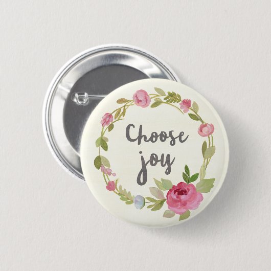 Kies Joy | Roze Rozen Ronde Button 5,7 Cm (Voorkant /achterkant)