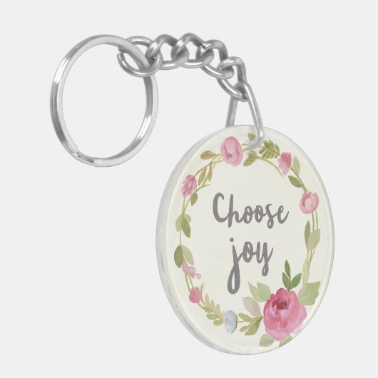 Kies Joy | Roze Rozen Sleutelhanger (Voorkant Links)