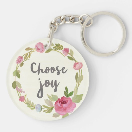 Kies Joy | Roze Rozen Sleutelhanger (Achterkant)