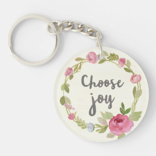 Kies Joy Roze Rozen Sleutelhanger