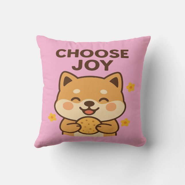 Kies Joy Shiba Inu Kussen | Positieve vibes decor (Achterkant)