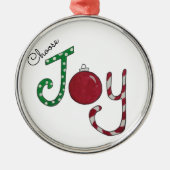 Kies Joy-versiering Metalen Ornament (Voorkant)