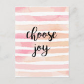 Kies Joy waterverf Roze Strepen inspirerend Briefkaart (Voorkant)
