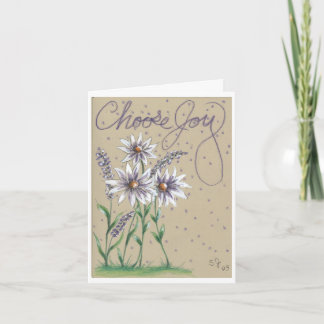 Kies Joy White Daisy Flower Notitiekaartje
