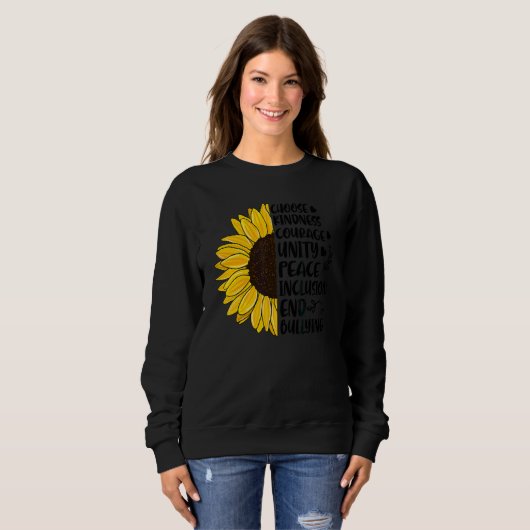 Kies Kindness Courage Unity Peace Sunflower Unit Trui (Voorkant volledig)