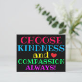 KIES KINDNESS EN COMPASSION Inspirating Quote Briefkaart (Staand voorkant)