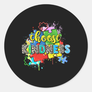 Kies Kindness Puzzle Wereld Autisme Bewustzijnsdag Ronde Sticker