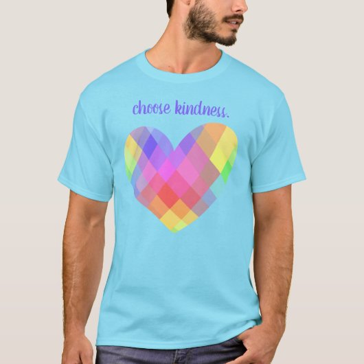 Kies Kindness. Rainbow Heart T-shirt (Voorkant)