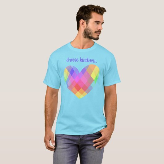 Kies Kindness. Rainbow Heart T-shirt (Voorkant volledig)