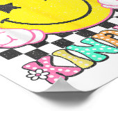 Kies Kindness Retro Groovy Inspirerend Poster (Hoek)