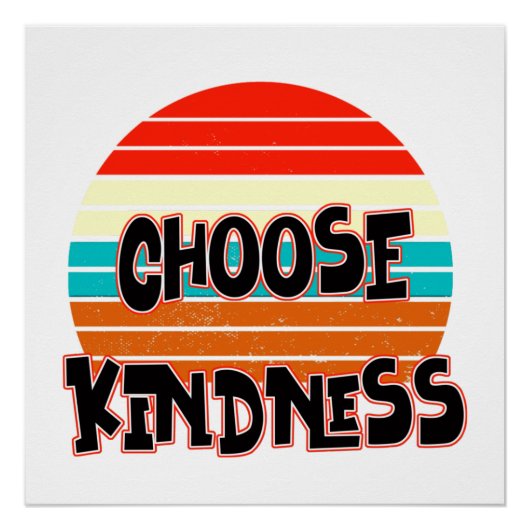 Kies Kindness - Sunset red blue oranje yellow Perfect Poster (Voorkant)