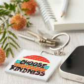 Kies Kindness - Sunset red blue oranje yellow Sleutelhanger (Voorkant Rechts)