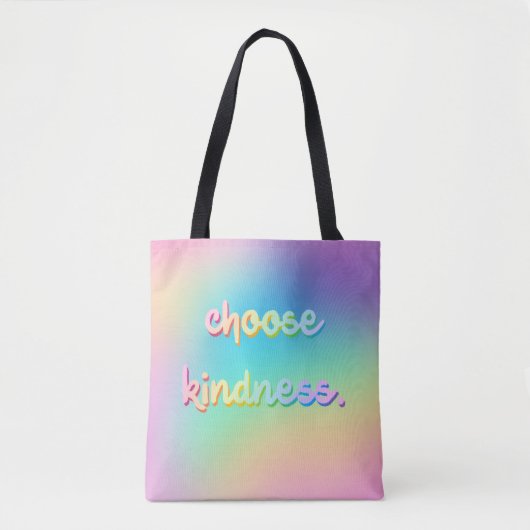 "Kies Kindness." Tas voor regenbooggradiënt (Voorkant)
