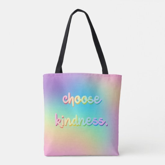 "Kies Kindness." Tas voor regenbooggradiënt (Achterkant)