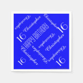 KIES KLEUR 16de Verjaardagspartij Herhaal Naam Pap Servet (Voorkant)