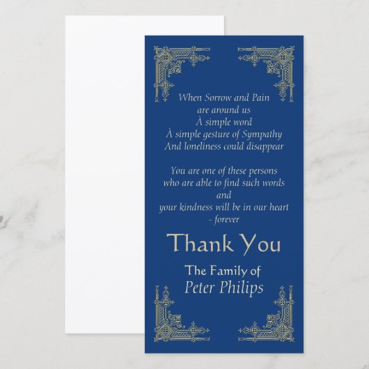 Kies kleur Art deco 3 Sympathie Dank je Bedankkaart (Voorkant / Achterkant)