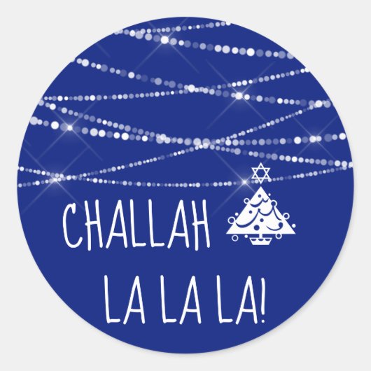 Kies Kleur Challah La La La La La La La Kersthanuk Ronde Sticker (Voorkant)
