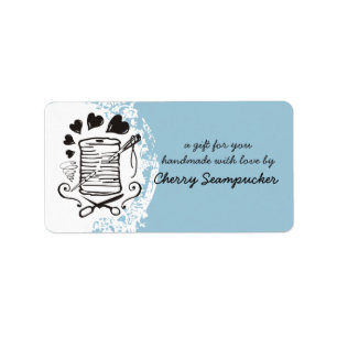 Kies kleur doodle naald draad naaiende naaister etiket