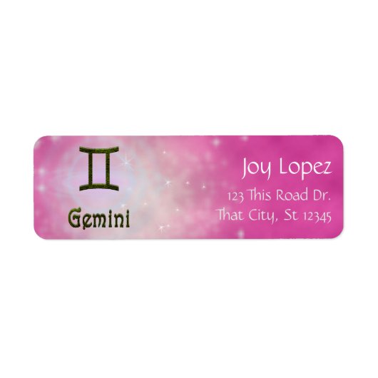 Kies kleur Gemini Zodiac Astrologisch teken Etiket (Voorkant)