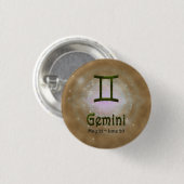Kies kleur Gemini Zodiac Astrologisch teken Ronde Button 3,2 Cm (Voorkant /achterkant)