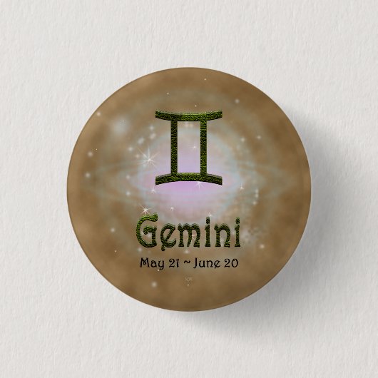 Kies kleur Gemini Zodiac Astrologisch teken Ronde Button 3,2 Cm (Voorkant)